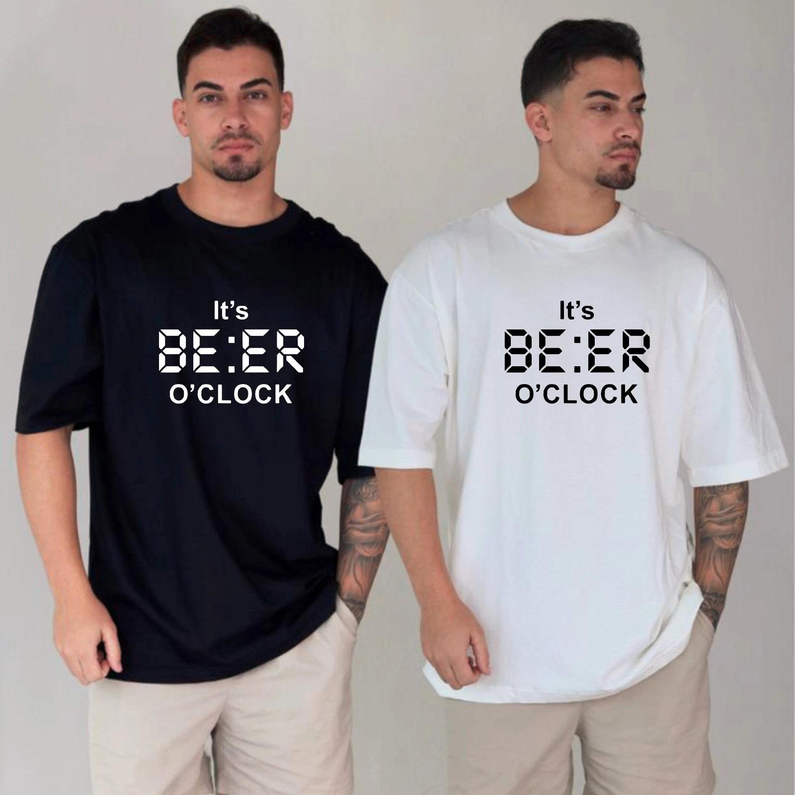 It s Beer O Clock Funny Graphic T-Shirt, Funny Novelty Drinking Gift For Men Tee 4XL