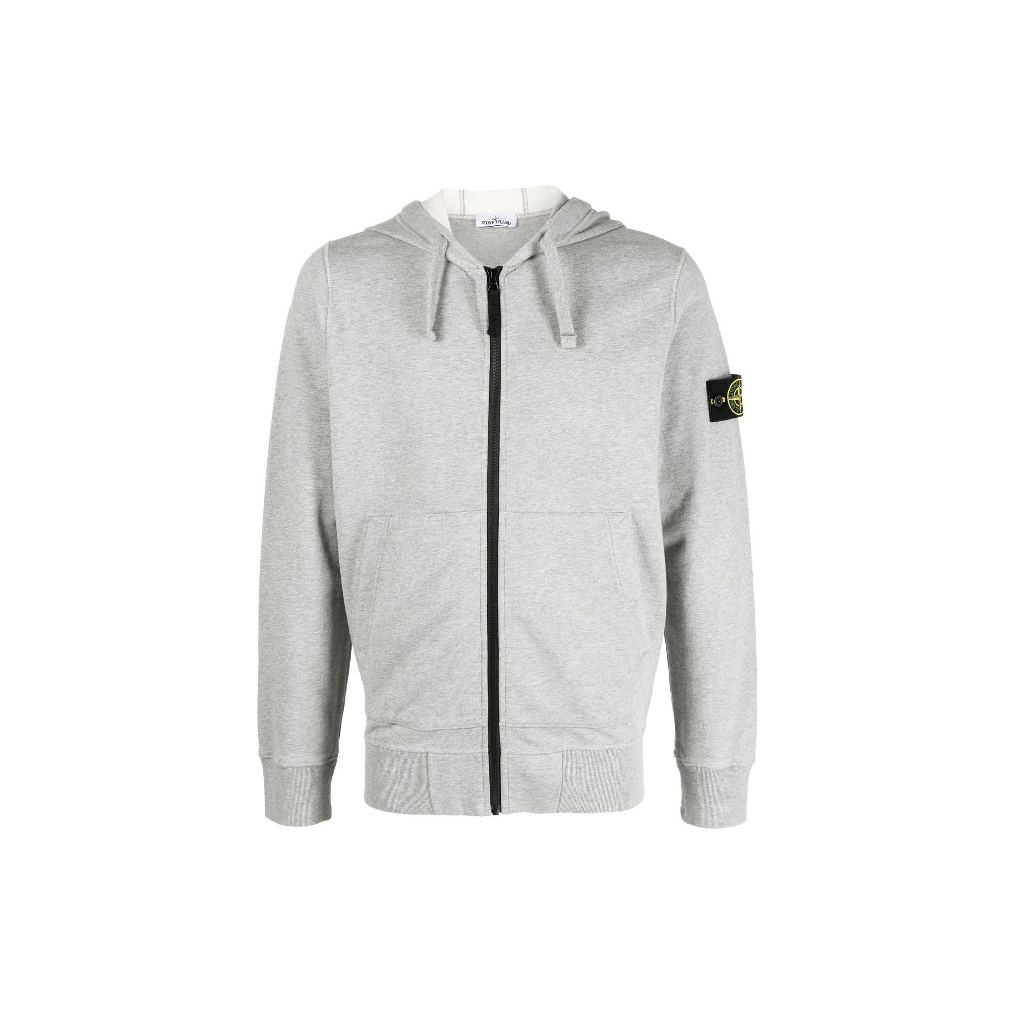 

Stone Island FW22 Compass Series Solid Color Logo Patch Zip Long Sleeve Sweatshirt Men sweatshirt Gray 771564220-V0M64 S