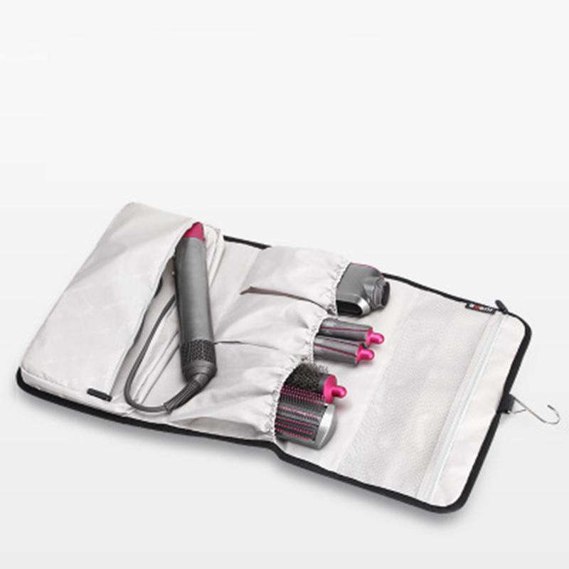 Storage Bag Compatible for Dayson Airwrap Styler Accessories Holder Multiple Pouches with Hook Hanger Hair Dryer Case Portable