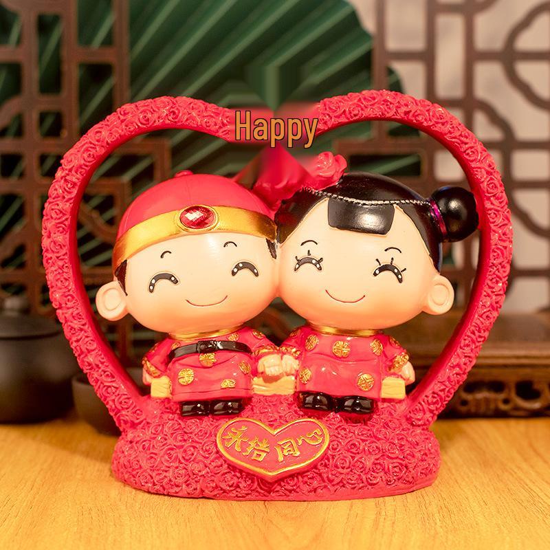 Newlywed Luck Chinese Wedding Ornaments: Resin Dolls for Home Decor & Gifts