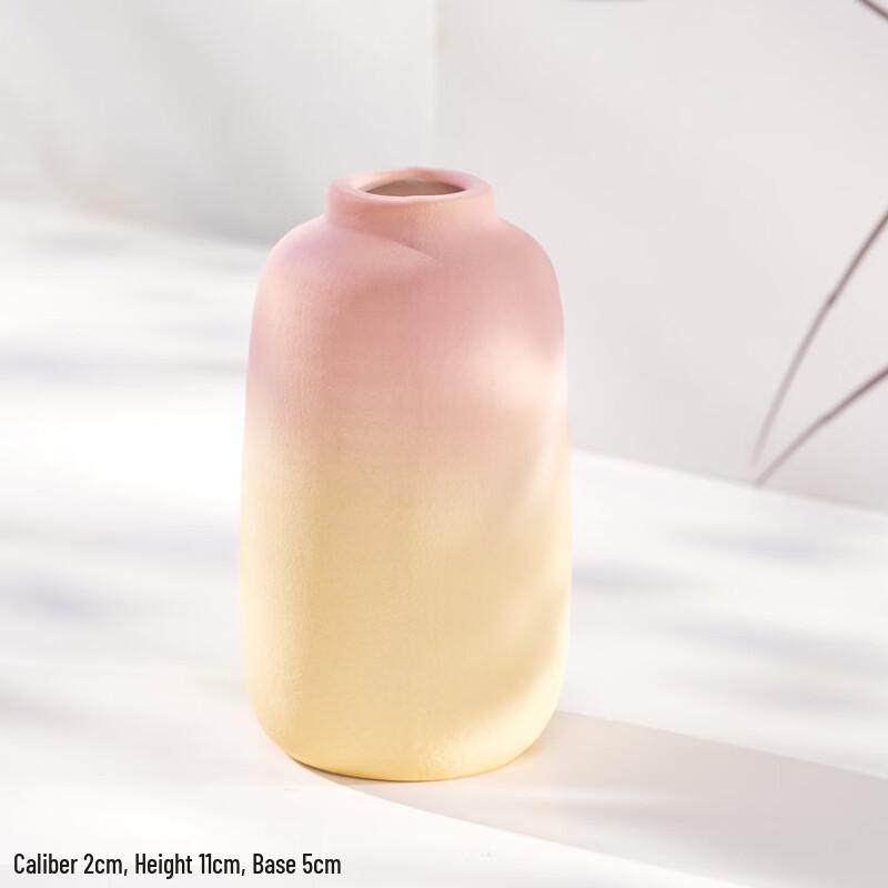 OIMG Pastoral Gradient Yellow Ceramic Vase Set (2-Piece)