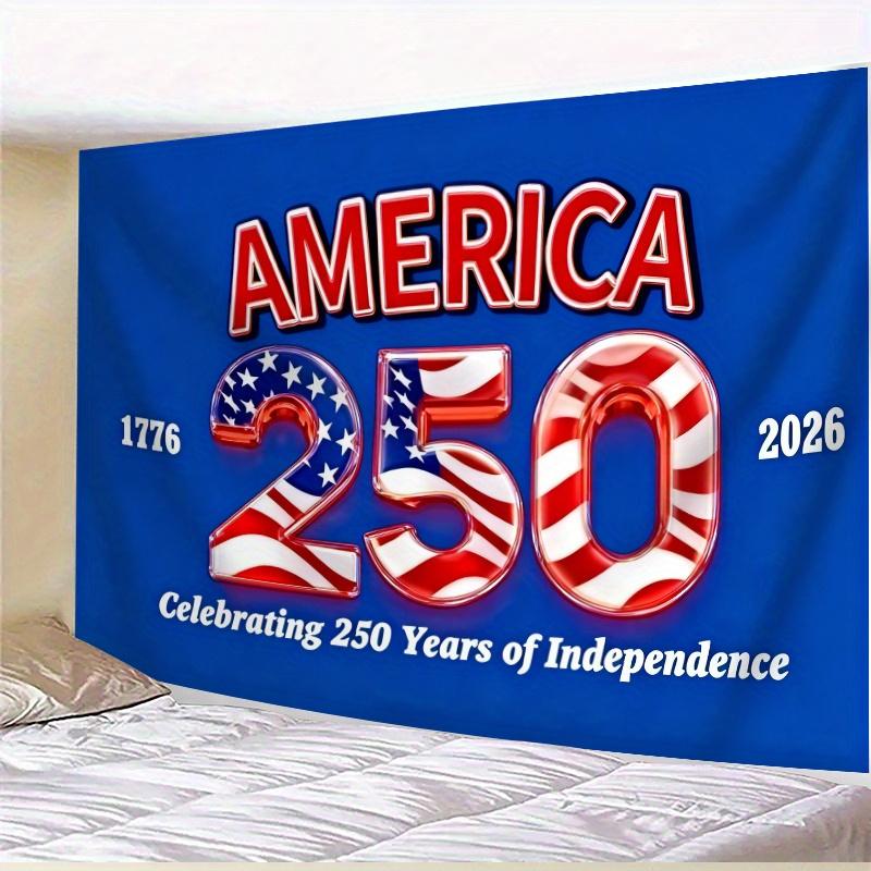 

1 America 250 Flag Tapestry Single Sided Print Patriotic Bold Tapestry Living Room Wall Decor Prideful Gift Patriotic Home Decor 74x94cm(29x37in)