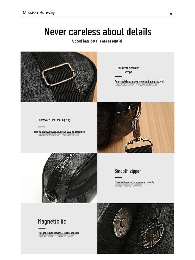 Trendy pánský batoh s přeshraničním potiskem: Neformální módní malá čtvercová taška přes rameno/messenger