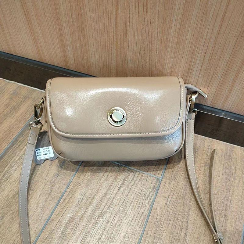 First Layer Cowhide Small Square Bag Crossbody Bag High-grade Genuine Leather Niche All-in-one Shoulder Bag for Women
