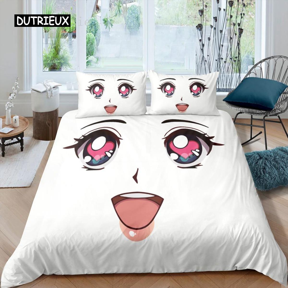 

Cartoon Eyes Duvet Cover Set Microfiber Twin Queen King Size Bedding for Adult Kids Soft Comforter Cover EU single(135x200cm)