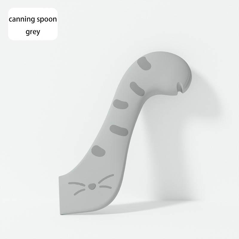 Multifunctional pet feeding spoon fresh-keeping sealed lid can opener wet food feeding spoon silicone pet can sealed lid