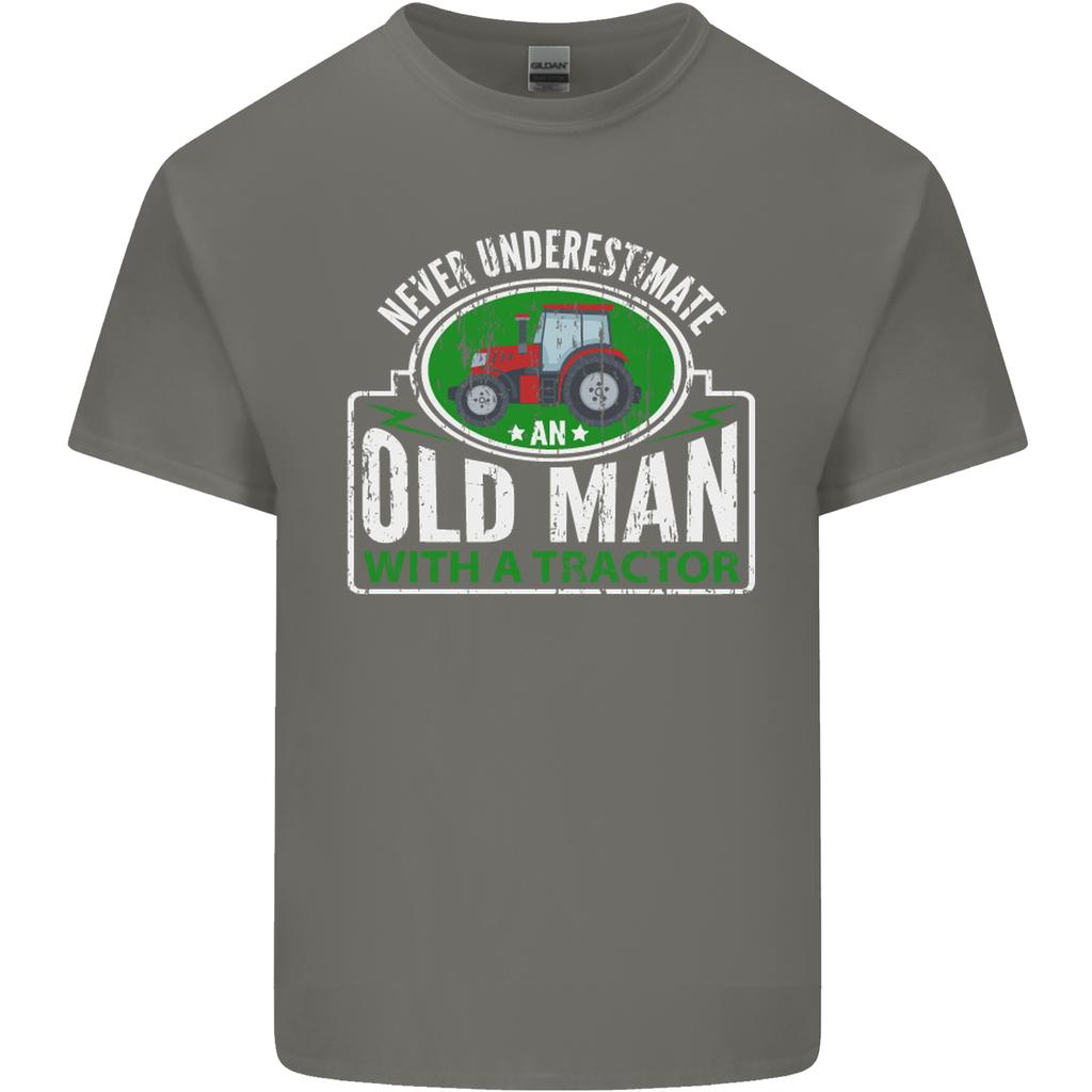 An Old Unisex With a Tractor Farmer Funny Unisexs Light Cotton TShirt