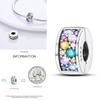 Cat Butterfly Daisy CZ Pave Clip Charm Bead Components Positioning Buckle Copper Metal Silicone Spacer Bead Components Compatible With Authentic