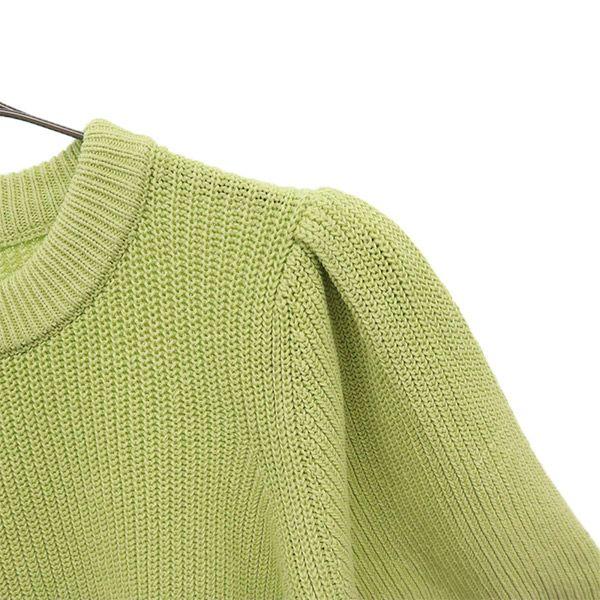 Mila Owen Five-quarter sleeve Linen blend puff sleeve knit pullover knit Women Used