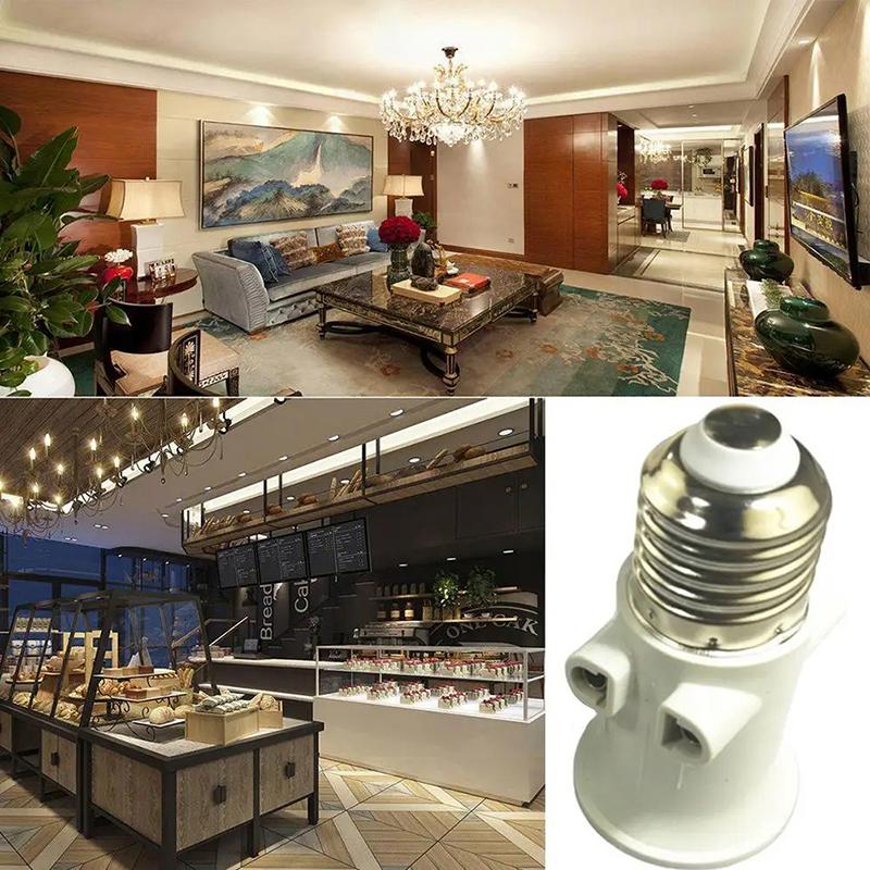 E27 Rozbočovací hlava s plamenem Převodník Zástrčka Konektor E27 Adaptér pro žárovku Patice Objímka pro žárovku Konverze Patice Světelné příslušenství