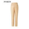 PORTS Women's Deer Velvet Brown Slim-Fit Ankle Pants