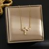 Elegant Korean Micro-Inlaid Titanium Necklace - Luxurious Women's Clavicle Chain, Non-Fading, Unique Minority Design.