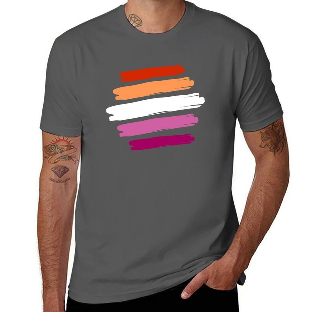 Lgbtq Lesbian Artsy Paint Pride Flag Tshirt Casual Streetwear Short Sleeve Tee Tshirt