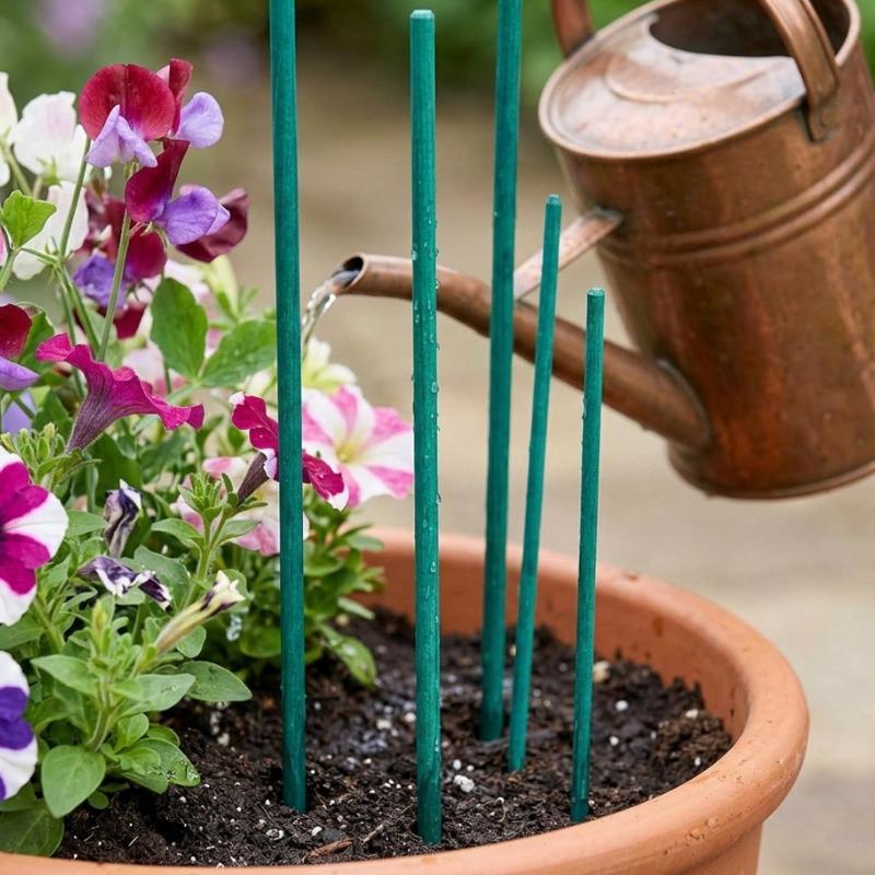 Green Plant Support Sticks Green Bamboo Sticks Tomato Vegetables Stake Bouquets Decor Sticks Plant Care Accessories Garden Tools