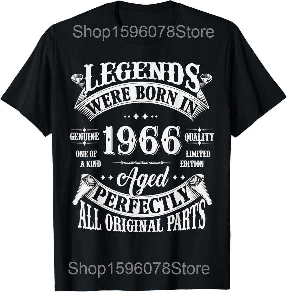 Vintage 1966 59th Birthday Gifts Men Women 59 Years Old T Shirts Pure Cotton Tee Shirt Short Sleeve Unisex Loose Clothing