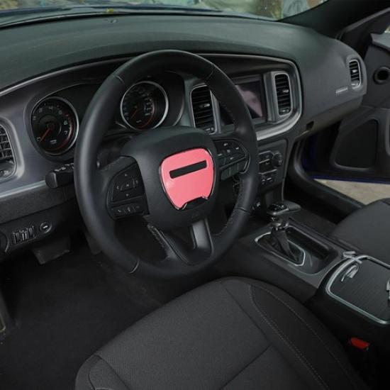 Pink Steering Wheel Center Decor Cover Trim for Dodge Challenger Charger 2015+