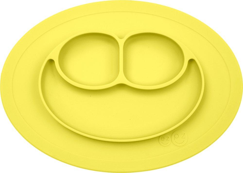 

ezpz Easy Peasy Mini Mat, Тарелки для детского питания, Нескользящие детские тарелки на присосках, Силиконовый коврик (Лимон)