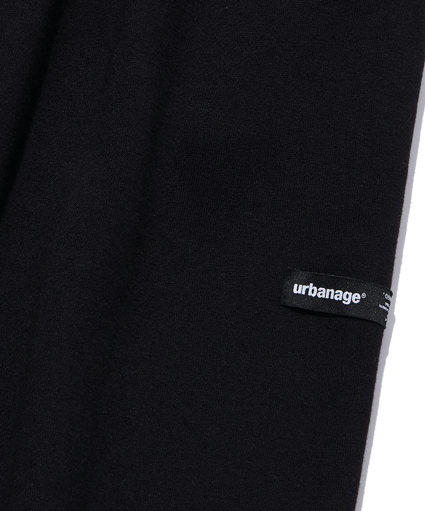 URBANAGE One-Pleat Wide Sweatpants_Black