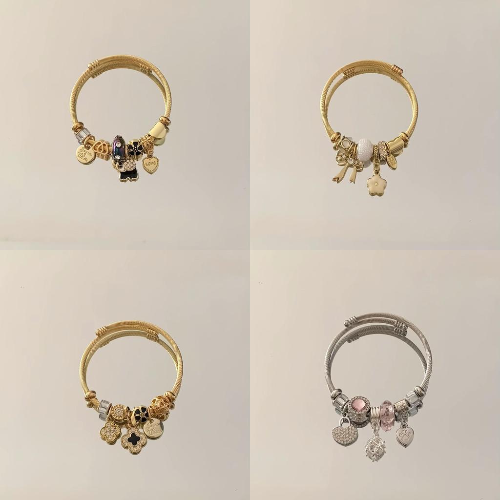 Stainless Steel Heart Shape Bracelet With Rhinestone Embellishments For Women And Men