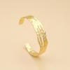 Elegant Hammered Texture Irregular Brass Bangle with Hollow Design