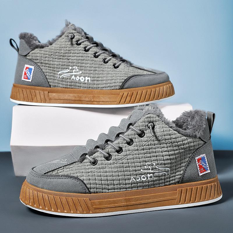 

Мужская обувь осенне-зимняя бархатная теплая хлопковая обувь зимние ботинки спортивная обувь для сноуборда старая Пекинская тканевая обувь одна педаль 2025 новая 39