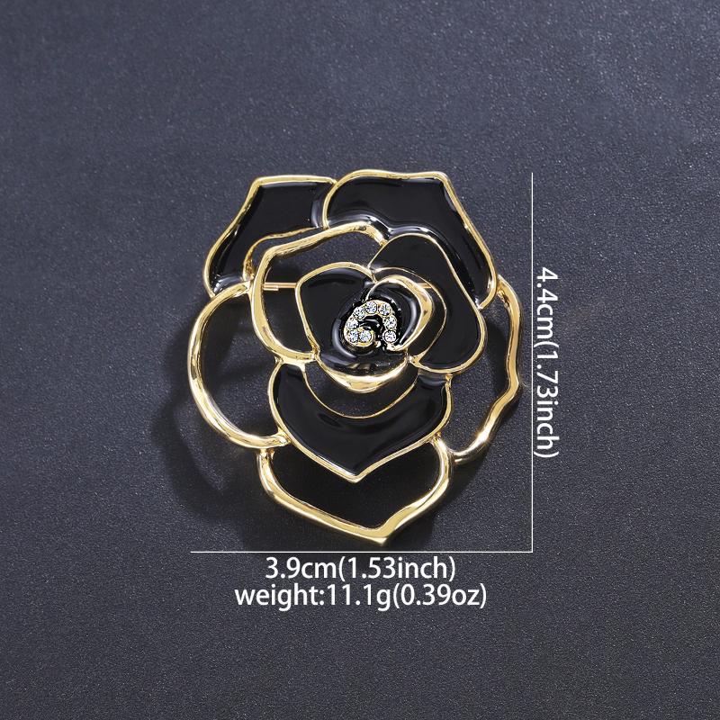 Kamelien-Broschen für Damen Unisex Emaille Klassisches Blumendesign Pflanzen-Anstecknadeln Büro Party Freund Geschenke Schmuck-Accessoires