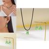 Frog Cartoon Glass Necklace And Earring Set With Pearl Chain For Casual Women And Men