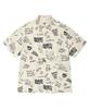 WACKY WILLY Kiki All-Over Graphic Short Sleeve Shirt Cream