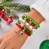 Cartoon Christmas Tree Elk Pendant Bracelet for Women Delicate House Bell Glove Santa Claus Snowflakes Bead Chain Jewelry Gift