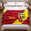 racing club de lens Printed Flannel Blanket Custom Name Text Soft Warm Throw For Bedroom Holiday Gift