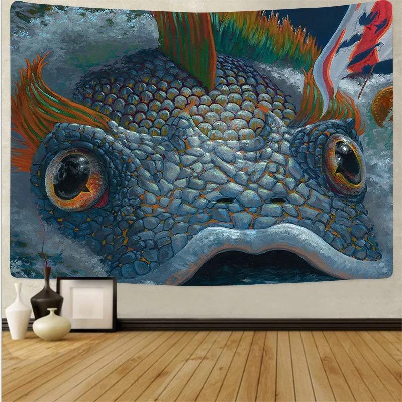 Psychedelic Ocean Whale Pattern Tapestry Home Decoration Hanging Cloth House Bedroom Living Room Wall Background Cloth
