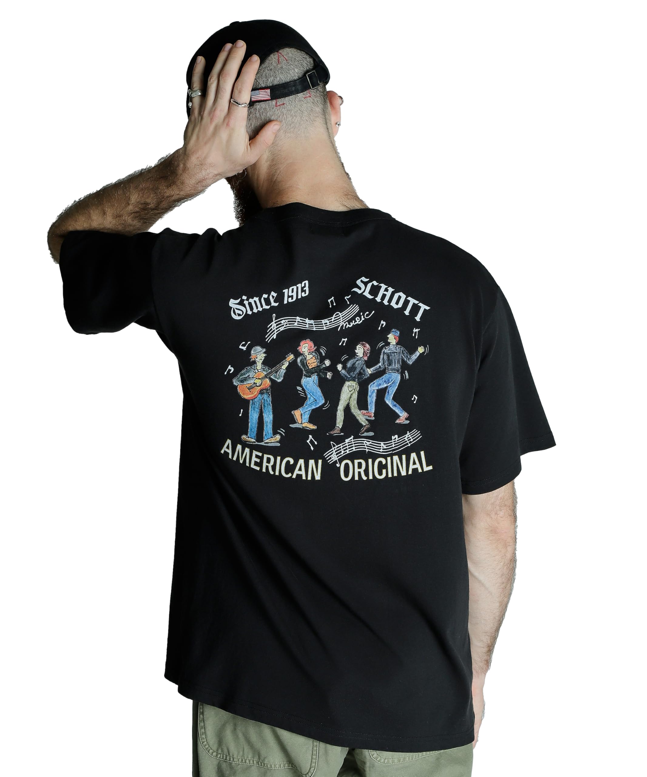 

Schott SESSION T-SHIRT, Men s Size M, Size 010, Black, 782-5134029