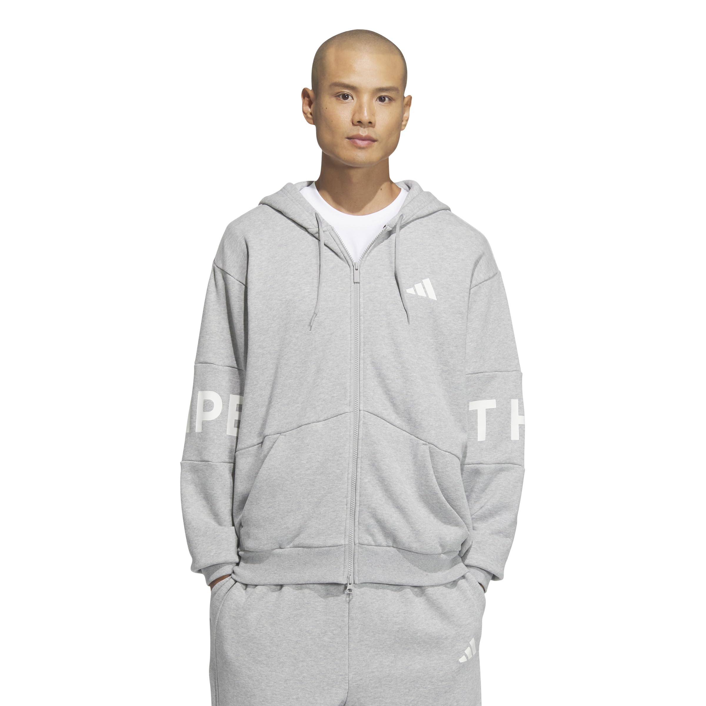 

Adidas Word Sweatshirt Medium Gray Heather Size KQD36 Men s Full-Zip Hoodie, (JM2071), L,