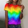 Color Heart Star 3D Print T-Shirts Women Fashion Casual Short Sleeve T Shirt Y2k Harajuku Streetwear Tees Top Female Clothing