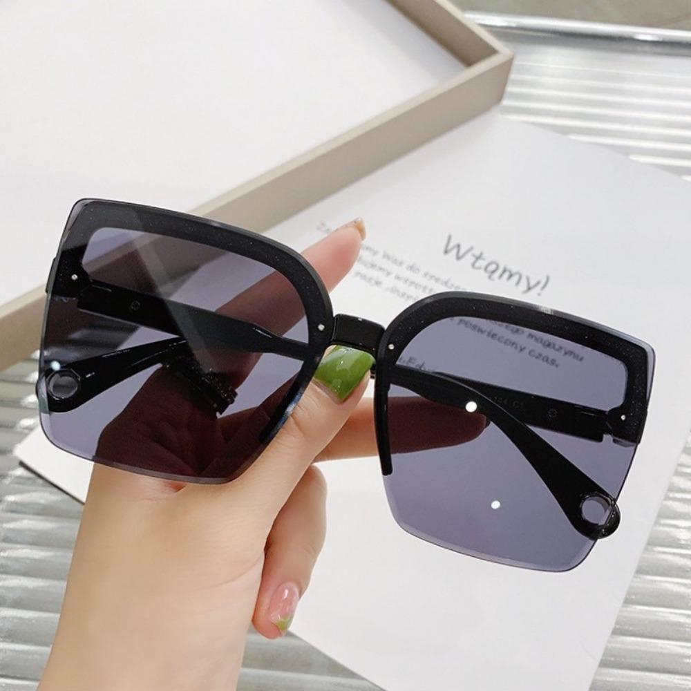 

Ins Fashion Sunglasses Women Luxury Brand Designer Square Frameless Sun Glasses Men Ocean Flm Big Frame Sunglass