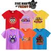 Five Nights At Freddys Color Children Tshirts Anime FNAF Short Sleeves Cotton Tees Fashion Game Kids Tops Summer Clothes Gift