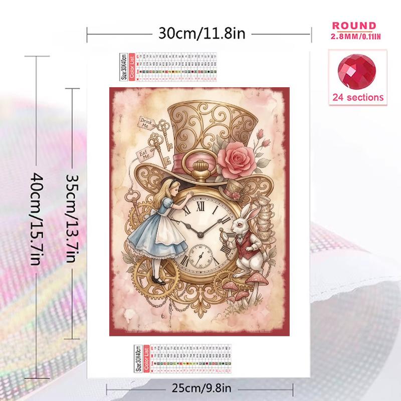 Alice Wonderland Giggle.91 100% Round Full Drill 5D DIY Diamond Painting Embroidery Cross Stitch Rhinestone Décor