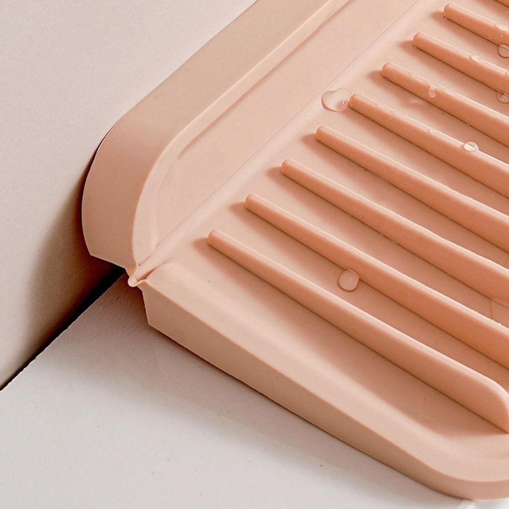 Non Slip Silicone Sink Drying Mat Slope Water Drip Catcher Reusable Countertop Protector  Counter