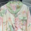 High-Value Long-Sleeved Pajamas For Women'S Spring And Summer New Small Fresh Lotus Flower Silky Loungewear Set, Real Shot
