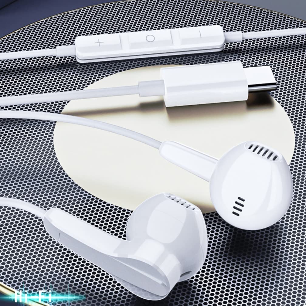 USB Stereo Magnetic Earbuds with Microphone and Remote Control for Sound Wired Compatible with Multiple Android iPad Mini iPad Pro Air Google Pixel