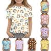 Kids Casual Loose Fit Short Sleeve T Shirt Crew Neck Animal Print Top Soft Comfortable Fabric Suitable for Everyday Wear