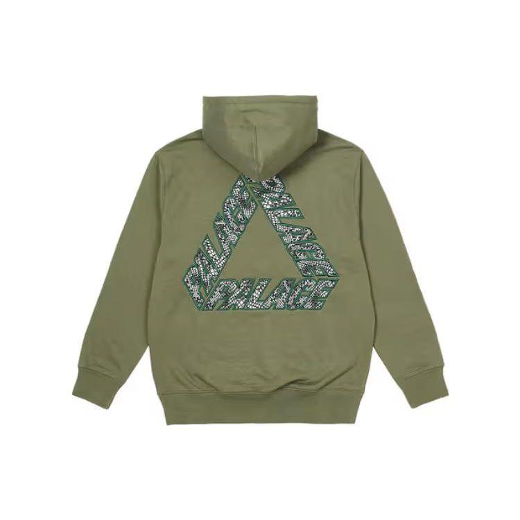 Palace P-3 Snake Appliqué Hood Olive Unisex Tops Green P22CS176