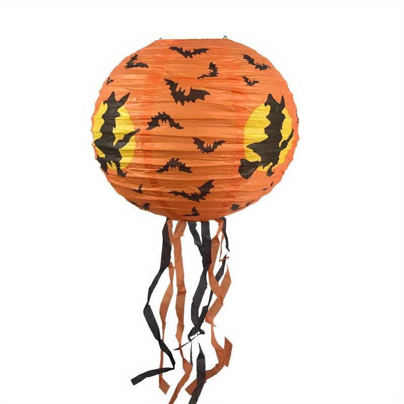 Halloween Paper Lantern - Round Strap Shaped Folding Pumpkin for a Spooky Atmosphere for Christmas and Halloween Parties