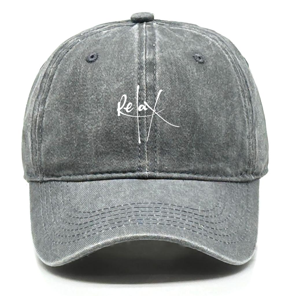 Relax Print Snapback Baseball Caps Mesh Hat Casual Slouchy Adjustable Caps Ideal Choice For Outdoor Sports One Size Fits All