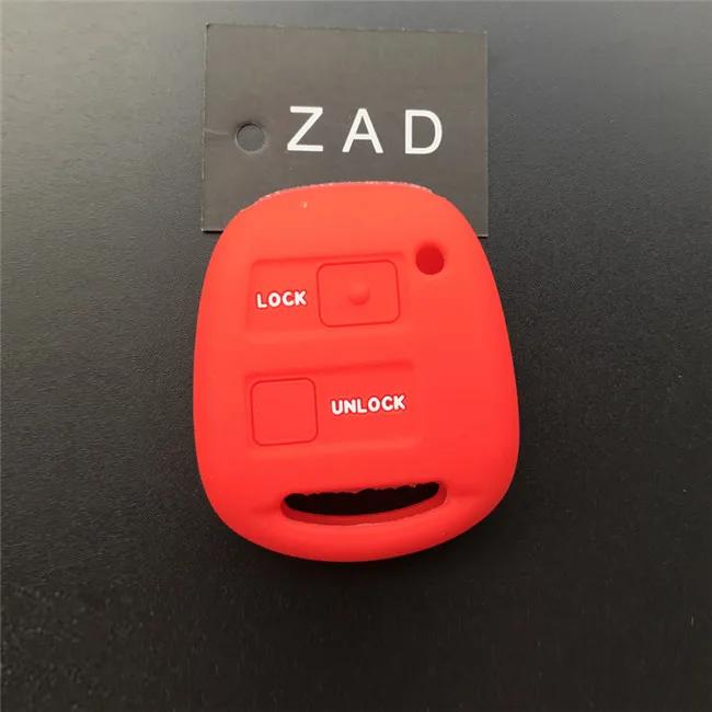 ZAD Silikonkautschuk Auto Schlüsselanhänger Hülle Abdeckung Set Haut für TOYOTA CAMRY RAV4 PRADO Yaris COROLLA AVENSIS LAND CRUISER 2 Tasten Schlüssel