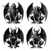 Halloween Gothic Decoration Gargoyle Figurine, Medieval Dark Winged Statue, Resin Retro Style Statue Horn Demon Ornament for Office Bookshelf