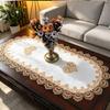 Beschermende Tafel Runner Ovaal Kant Runner, Vintage Doily, Retro Glad Stof Bloemen Placemat voor Koffie Eetkamer Decor Hoge Dichtheid Geweven