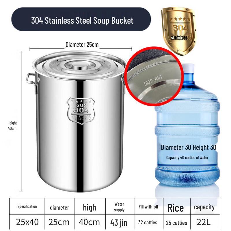 Yuzhuxun 304 Extra Thick Stainless Steel Round Pot with Lid