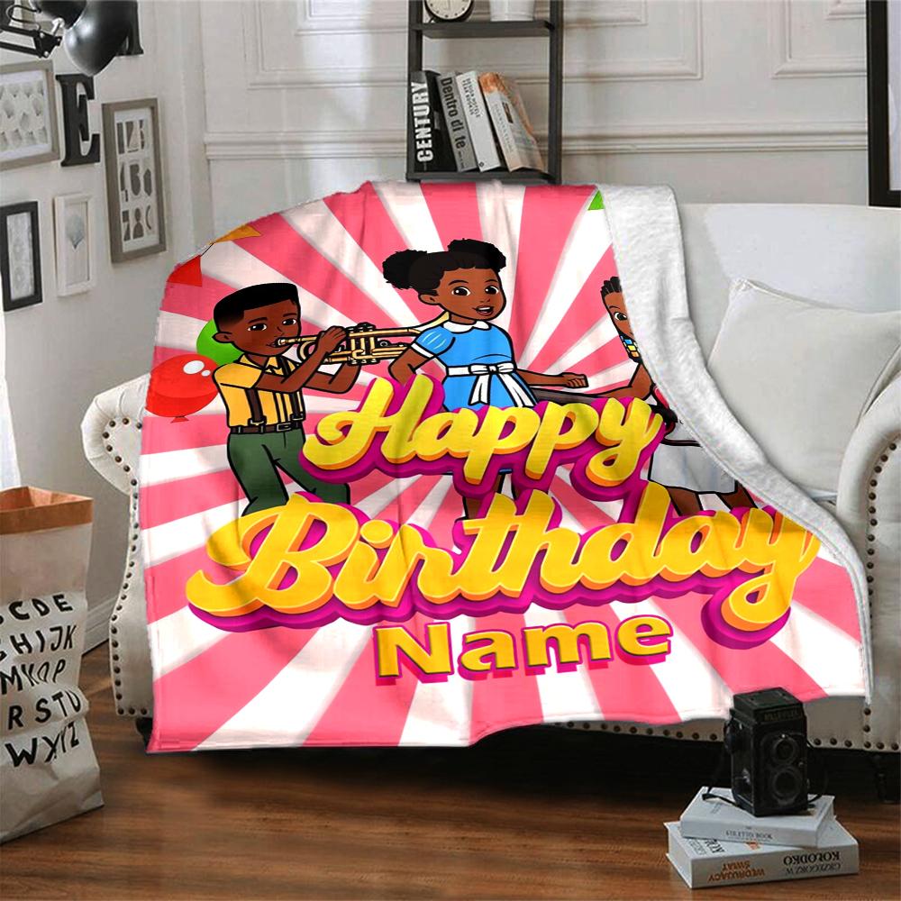 Custom Name Gracie's Corner Theme Printed Blanket - Perfect for Couch, Bed, Travel & Outdoor Use | Machine Washable, Cozy & Durable.