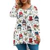 Women's Fashionable Casual Long Sleeved Plus Size  Print Top Plus Size Floral Print Top